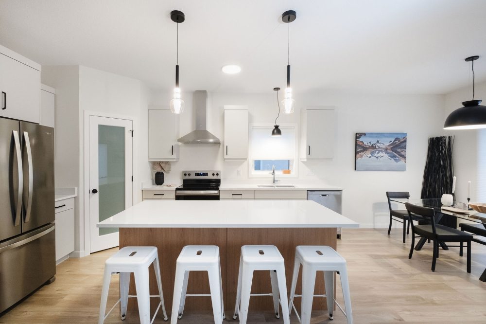 Kitchen in a Crawford Homes show home, Regina